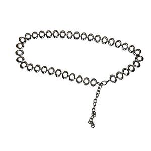 Y2K Silver Tone Chain Link Belt 36.5” Adjustable